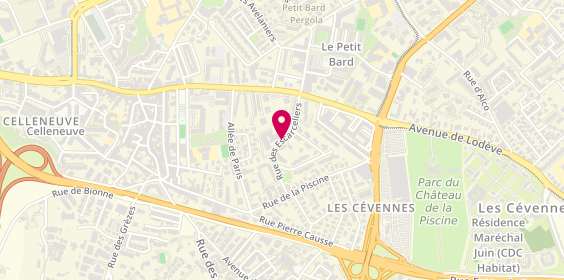 Plan de COURY Chadi, 199 Rue des Escarceliers, 34080 Montpellier