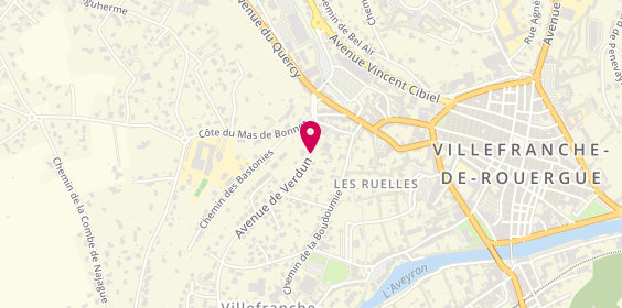 Plan de FERRAND Frédérique, 9 Avenue de Verdun, 12200 Villefranche-de-Rouergue