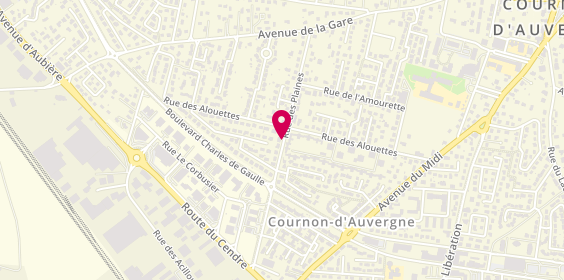 Plan de HIVERT Eléonore, 46 Rue des Plaines, 63800 Cournon-d'Auvergne