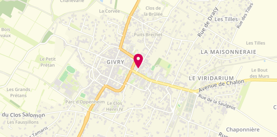 Plan de VRANAU Anca, 14 Place de la Poste, 71640 Givry