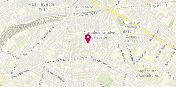 Plan de PELLETAN Audrey, 33 Rue Dupetit Thouars, 49000 Angers