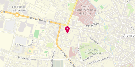 Plan de TEGALLY Cabaret NOOROULBASSAR, 7 Rue Pierre Jouanny, 61000 Alençon