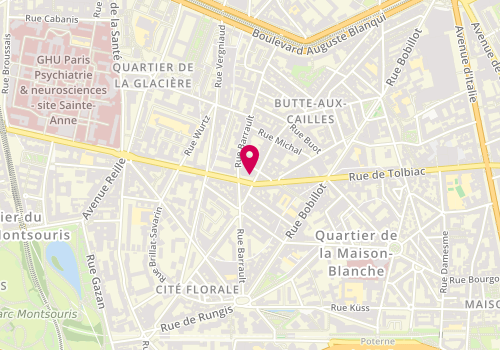 Plan de GUERRIERI Aurélia, 204 Rue de Tolbiac, 75013 Paris