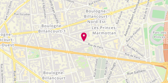 Plan de MAJOURAU BOURIEZ Aurélie, 84 Bis Rue de Paris, 92100 Boulogne-Billancourt