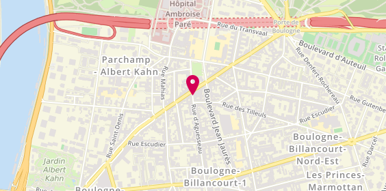 Plan de BILLARD POCHON Caroline, 1 Rue d'Aguesseau, 92100 Boulogne-Billancourt