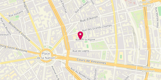 Plan de JABLONKA Valérie, 20 Rue de la Plaine, 75020 Paris