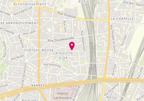 Plan de PORTUGAL Ana, 22 Rue Myrha, 75018 Paris