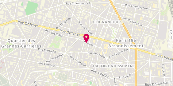 Plan de MANOUX Sylvie, 13 Rue Duc, 75018 Paris