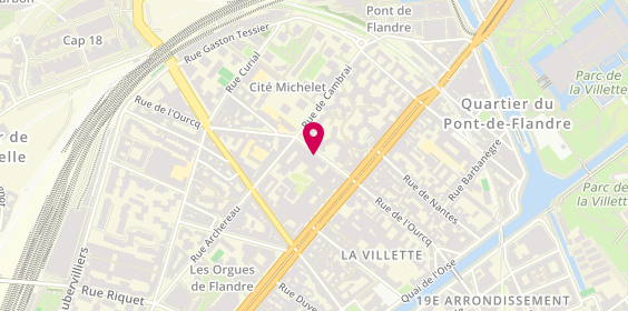 Plan de BENNABI Sabrina, 83 Rue de l'Ourcq, 75019 Paris