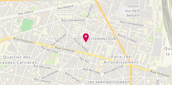 Plan de DESSAU Annie, 70 Rue Duhesme, 75018 Paris