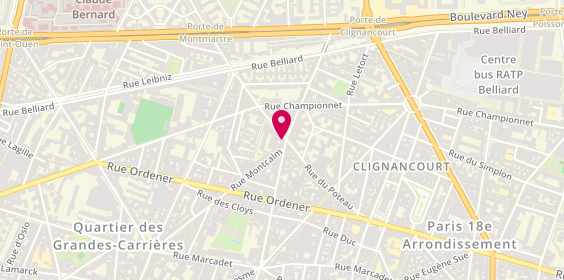 Plan de GROLLEAU Camille, 51 Rue du Poteau, 75018 Paris
