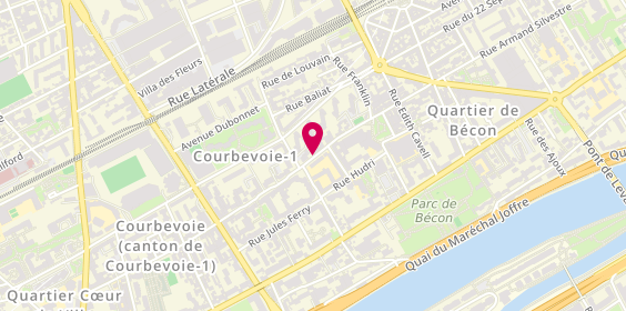Plan de JENDOUBI Sabrine, 57 Rue Armand Sylvestre, 92400 Courbevoie