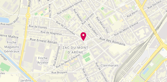 Plan de DE THESUT Floriane, 125 Rue de Courcelles, 51100 Reims