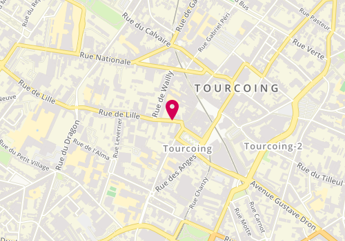 Plan de DEFONTAINE Caroline, 35 Rue de Lille, 59200 Tourcoing